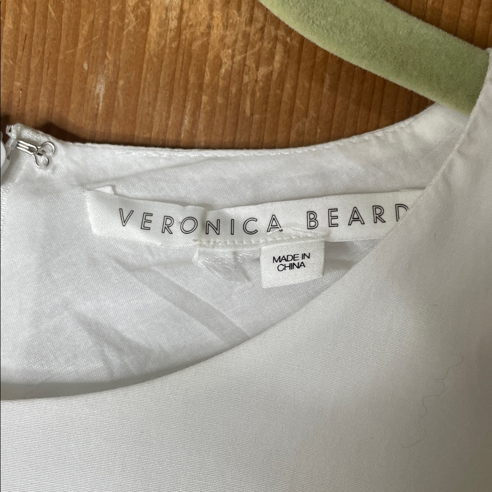 Veronica Beard Torres corset-waist white cotton long sleeve dress - Picture 6 of 11